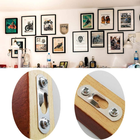 20 Pcs Keyhole Hangers Metal Fasteners for Picture Frames Mirrors Cabinet,Metal Keyhole Hanger Hanging Fasteners Hardware Flush Wall with Keyhole,...