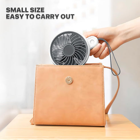 mollie 3-Inch Mini USB Rechargeable Portable Handheld Fan 3-Speeds Battery Operated Small Foldable Quiet Pocket Hand Personal Cooling Fan for Wome...