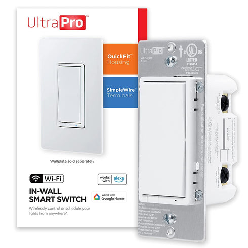 UltraPro Smart Switch, 2.4GHz Wi-Fi Smart Light Switch, QuickFit & SimpleWire, 3 Way Switch, Works with Alexa, Google Assistant, No Hub Needed, UL...