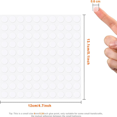 Double Sided Adhesive Dots Clear Glue Point Tape Stickers Balloon Glue Round No Traces Strong Adhesive Sticker Waterproof Dot Sticker for Craft DI...