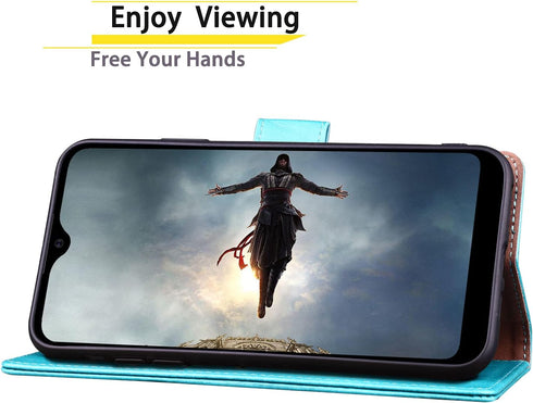 SUANPOT for Samsung Galaxy A12 with RFID Blocking Leather Wallet case Credit Card Holder, Flip Folio Book Phone case Shockproof Cover for Women Me...