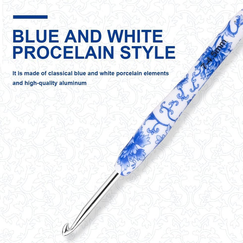 BCMRUN 4.5 mm(7) Crochet Hook, Ergonomic Handle for Arthritic Hands, Soft Rubber Grip Extra Long? Knitting Needles for Beginners and Knitting Croc...