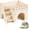 Tiny Hamster Wood House, Fun Playpen Sleeping House with Steps - Wooden Hamster House, Mouse Mice Cages' Habitat Decor for Dwarf Gerbil Mouse Mice...