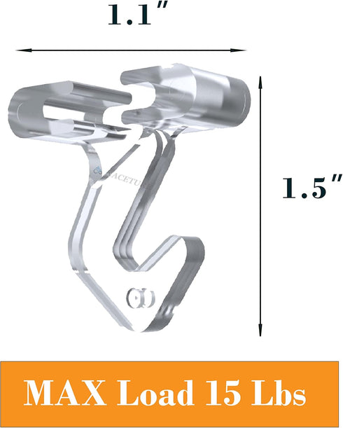 NACETURE 25 Pack Clear Drop Ceiling Hooks Classroom Decorations - Polycarbonate Ceiling Hanger Hooks for Hanging Track Clip on Suspended Ceiling T...