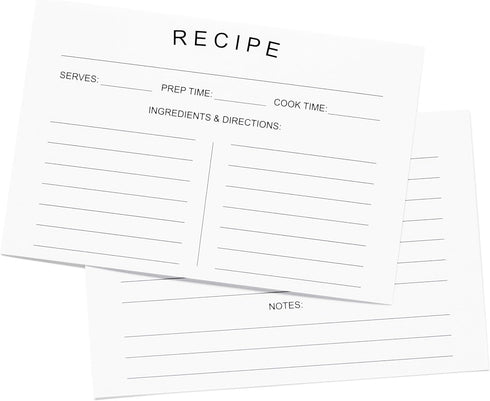 75 Count Recipe Cards 4x6inch Double Sided Thick Card Stock Fit with Recipe Binder Recipe Box Modern Minimal Design...