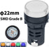 5Pcs Indicator Light AC/DC 24V, 22mm Panel Mount, for Electrical Control Panel, HVAC, DIY Projects White...