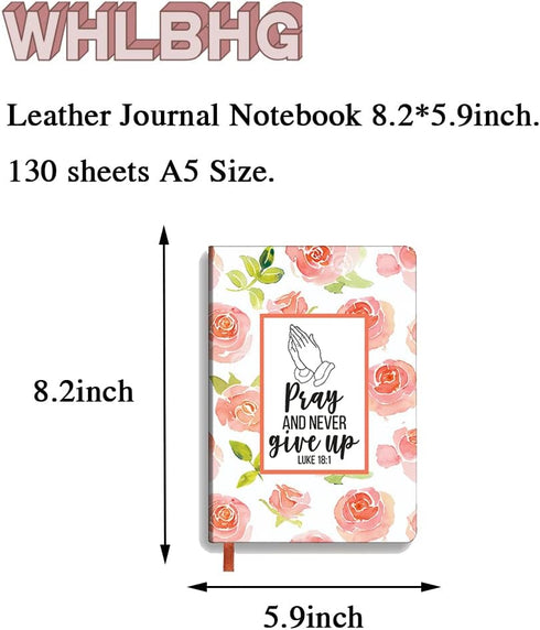 Christian Gift Bible Verse Leather Journal for Women A5 Hardcover Lined Notebook Prayer Faith Religious Gift Inspirational Friendship Gift Motivat...