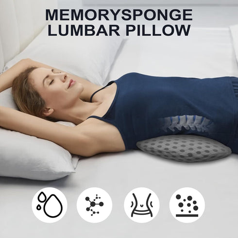 Lumbar Support Pillow, Ergonomic - Memory Foam Lumbar Support Pillow for Lower Back Pain Relief for Car Seats, Office Chairs, Gaming Consoles, Sof...