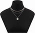Multi-layered Snake Chain Necklace for Women Silver Coin Pendant Choker Necklace Metal Bead Chain with Dainty Boho Choker Body Jewelry for Womens ...