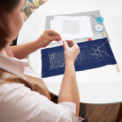 WEBEEDY Sashiko Kit DIY, 2 Sets Sashiko Wall Hanging Decor Traditional Japanese Embroidery Kit with Complete Sewing Accessories......