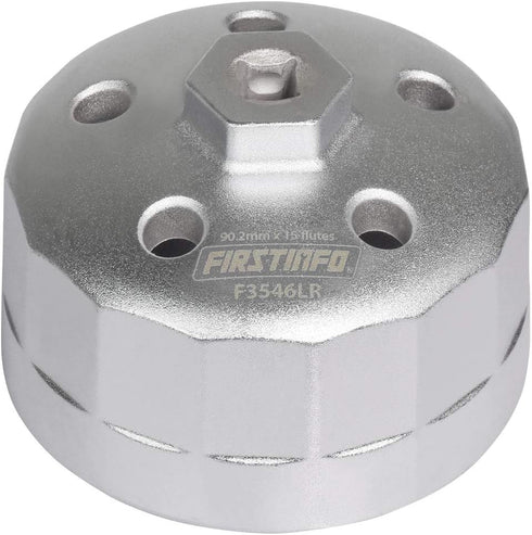 FIRSTINFO F3546LR 3/8" Drive 90.2mm 15 Flutes Oil Filter Wrench, Compatible with Land Rover & Jaguar - Fits 3.0L & 5.0L Gas Engines...