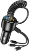66W High-Speed Car Charger - 5-Port Fast Charging Hub with PD & QC3.0, Universal Compatibility for iPhone 15/14/13/12/11, Samsung Galaxy S23/S22/S...