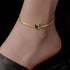 Green Butterfly Anklets for Women Waterproof Dainty 18k Gold Plated Ankle Bracelets Stainless Steel Cuban Link Foot Chain Anklet Summer Beach Foot...
