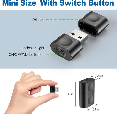 aMZCaSE Mouse Jiggler Undetectable,USB Mouse Mover Jiggler with Switch Button,Automatic Mouse Shaker with 3 Jiggle Modes,Driver-Free, Plug & Play,...