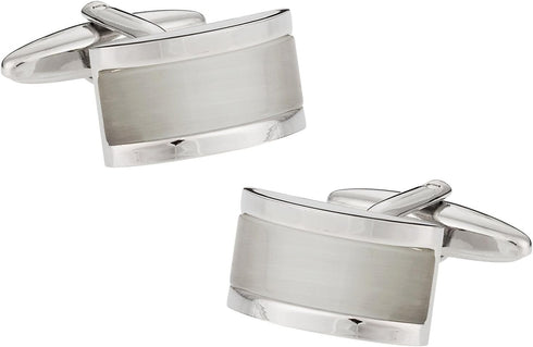 White Glass Cufflinks with Presentation Box...