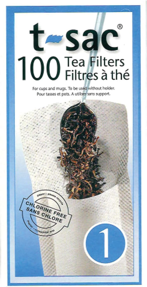 T-Sac Tea Filter Bags, Disposable Tea Infuser, Number 1-Size, 1-Cup Capacity, Set of 100...