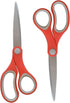 Westcott 55846 7-Inch School Scissors, All-Purpose Heavy-Duty Scissors for Crafting, Back to School, Classroom Supplies,Red/Gray, 2 Pack...