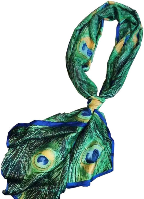 X&F Women's Fashion Peacock Feather Prints Long Scarf Summer Wrap Shawls...
