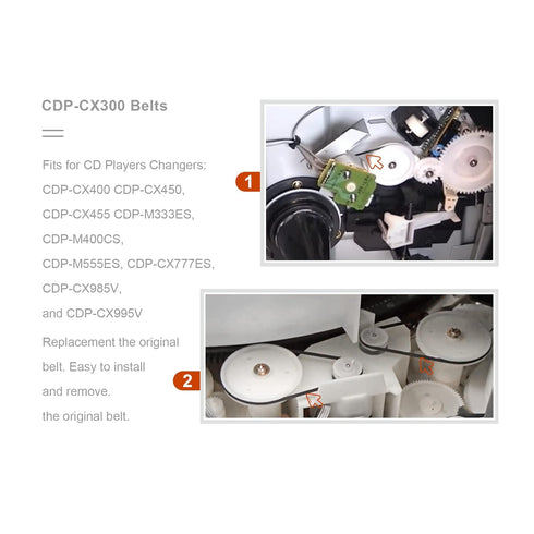 CX300 2 Drive Belt & 1 Door Belt Replace for CDP-CX300 CD Players CDP-CX350 CDP-CX355 CDP-CX691 421606101 (3/Pack)...