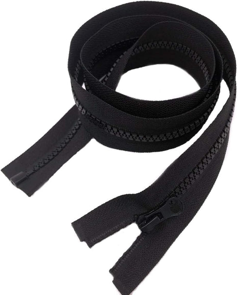 2pcs 30inch Separating Bottom Zipper #5 Black Plastic Jacket Zippers with Zipper Pulls for Coats, Bags, Jackets, and Other Sewing Crafts (30 inch)...