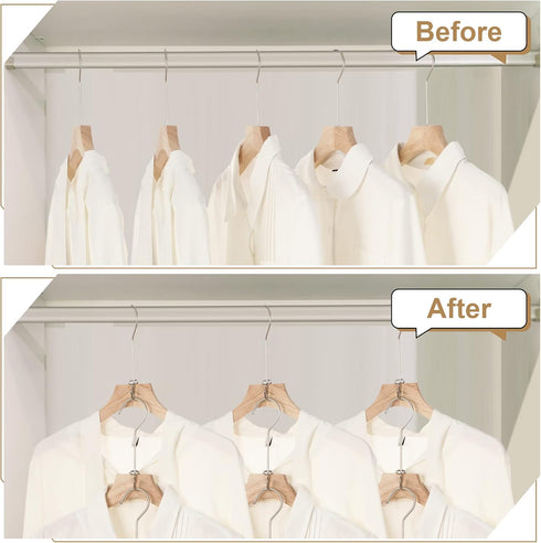 Sosation 45 Pcs Clothes Hanger Connector Hooks Metal Hanger Extender Hooks Mini Cascading Hanger Hook Metal Outfit Hanger Extender Clips for Velve...