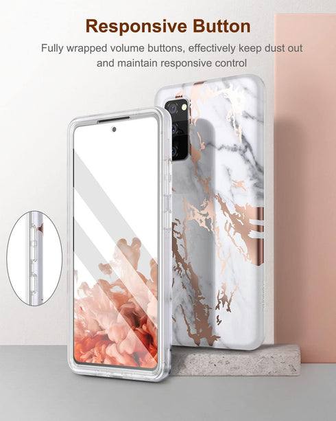 SURITCH Phone Case for Samsung Galaxy S20 FE, Front Cover Built-in Screen Protector Full-Body Protection Shockproof Rugged Silicone TPU Bumper Pro...