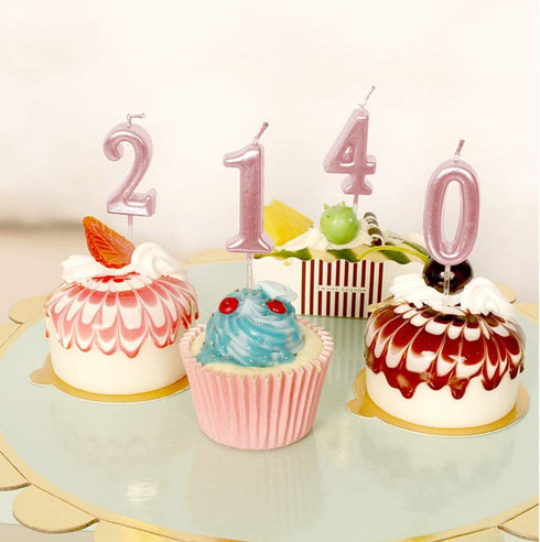 1st Birthday Candle First Year Pink Happy Birthday Number One Candles for Cake Topper Decoration for Party Kids Adults Numeral 1 10 100 11 21 16 1...