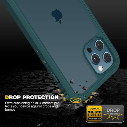 Diaclara Designed for iPhone 12/12 Pro Case, Full Body Rugged with Built-in Touch Sensitive Anti-Scratch Screen Protector, Soft TPU Bumper Case fo...