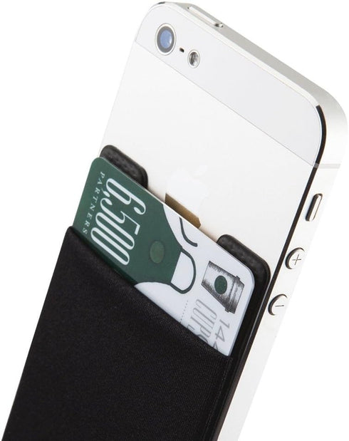 Sinjimoru Basic Cell Phone Wallet Stick on, Card Holder for Back of Phone Working as Adhesive Stretchy iPhone Wallet. Sinji Pouch Basic 2 Black......