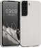 kwmobile Case Compatible with Samsung Galaxy S22 Case - Soft Slim Metallic TPU Silicone Cover - Metallic Silver...