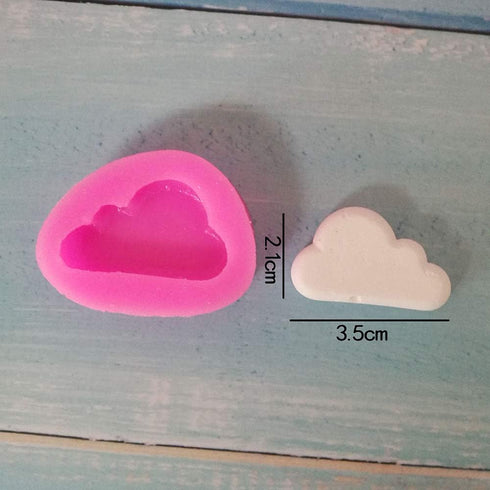 Fewo 2Pcs Tiny Size Cloud Silicone Fondant Mold - Pink, Rectangular Prism, Cake Decoration Molds...