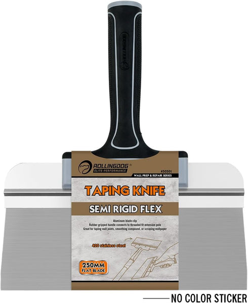 ROLLINGDOG 10 Inch Taping Knife - Drywall Taping Knife,Threaded End Can be Attached to Extension Pole,Stainless Steel Blade,Ideal for Skimming and...