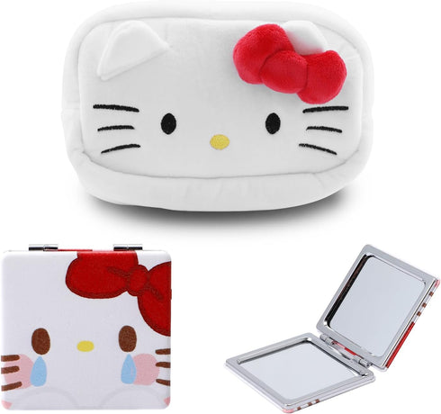 Cartoon Makeup Bag Anime Plush Cosmetics Case Pink Kitty Makeup Case Kitty Capacity Bag for Women...