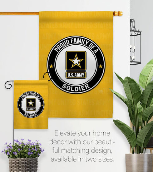 Breeze Decor Proud Family Soldier Garden Flag Armed Forces Army Rangers United State American Military Veteran Retire Official House Decoration Ba...