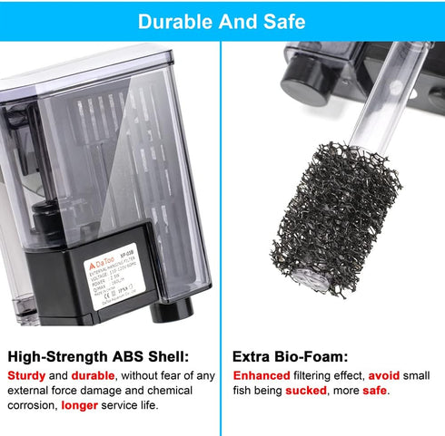 DaToo Aquarium Hang On Filter Small Fish Tank Hanging Filter Power Waterfall Filtration System...
