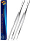 JETKONG 2 Pcs 16-Inch Kitchen Tweezers Extra Long Tweezer Tongs, Heavy Duty Stainless Steel Cooking Tweezers (Silver)...