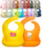 2-Pack Waterproof Silicone Baby Bib Lightweight Comfortable Easy-Wipe Clean (Orange/Yellow, Small)...