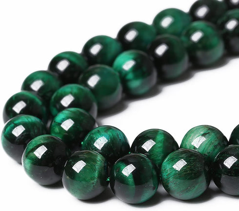 38PCS 10mm Top AAA Green Tiger Eye Beads Natural Stone Round Loose Beads for Jewelry Making DIY Bracelet,Necklace, Earrings 15" Inch...