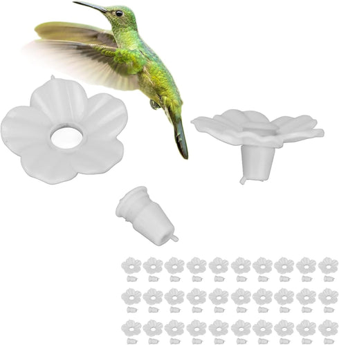 Hummingbird Feeder Replacement Flowers, 30 Sets Unique Replaceable Hummingbird Bird Feeder Flower Hanging Bird Feeding Ports Replacement Parts for...