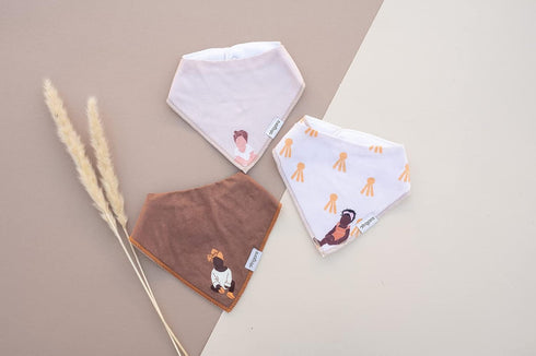 Brown Baby Bandana Bibs For Girls 5-Pack 100% Organic Cotton Drooling Teething Newborn 0-6 months Infant 6-18 months Toddler 18-36 month...
