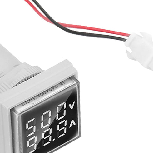 LED Display Voltmeter, Voltage Tester Current Detector 22mm Dual Display Panel Voltmeter Ammeter AC 0-100A 60-500V Meter Indicator (White)...