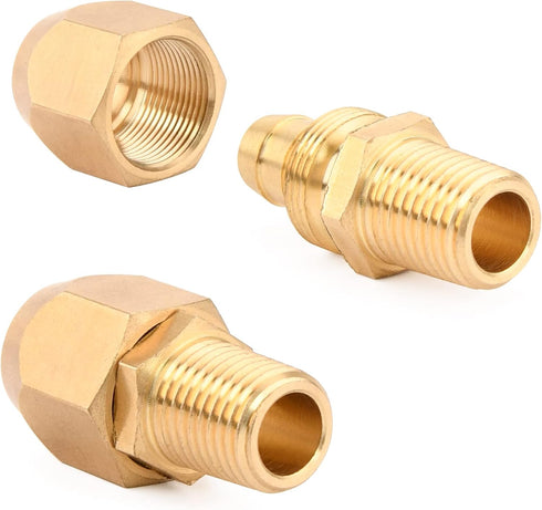 Air Hose Repair Kit, 4 Pack 3/8-Inch Solid Brass Reusable Hose Splicer Repair Kit (3/8 Inch 4 Pcs)...