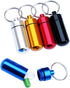 Purple Pill Organizer Mini Pill Box, Metal Pill Box Emergency Medicine Drug Box Tank with Keychain Case Stainless Steel for Outdoor Travel Waterpr...