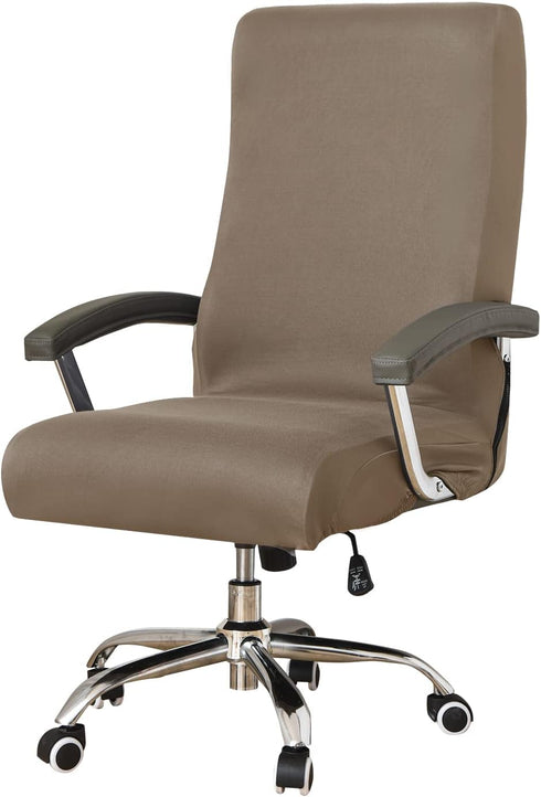 Jin Le Office Chair Cover- Medium, Khaki- Removable Computer Chair Cover for Office Chair with Zipper for Universal Rotating Chair Desk Chair Cove...