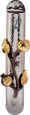 Yair Emanuel Hammered Mezuzah Case with Pomegranate Branch (10 centimeters)...