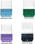 Professional Animal Stainless Steel 4 Color Guide Comb Set for 10#/15#/30#Detachable Blade,Compatible with Andis, Oster A5, Wahl KM Series Guards ...