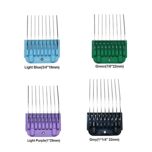 COSYONALL Animal Stainless Steel 4 Color Dog Guide Comb Set,Cutting length 3/4" to 1 1/4" for 10#/15#/30# A5 Detachable Blade,Compatible with Andi...