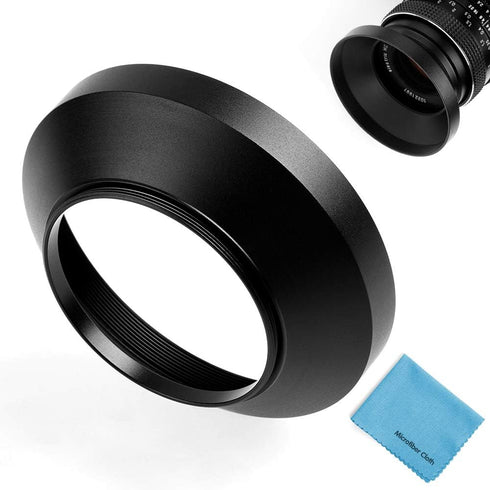 67mm Wide Angle Lens Hood,Universal Metal Lens Hood Sunshade for Canon Nikon Sony Pentax Olympus Fuji Camera +Microfiber Cleaning Cloth...