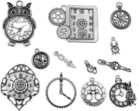 Clocks and Watches Dial Face Movement Charm Alloy Multistyle Steampunk Pendant Charm Connector for DIY Jewelry Making Accessaries(100 grams)...