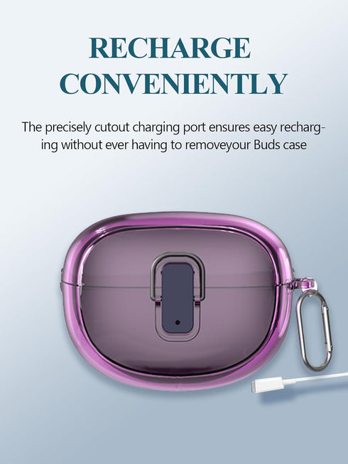 Case Cover for Bose Ultra Open Earbuds,Clear Soft TPU Protective Cover with Keychain and Cleaner Kit for Women Men Shockproof Skin,Clear Purple....